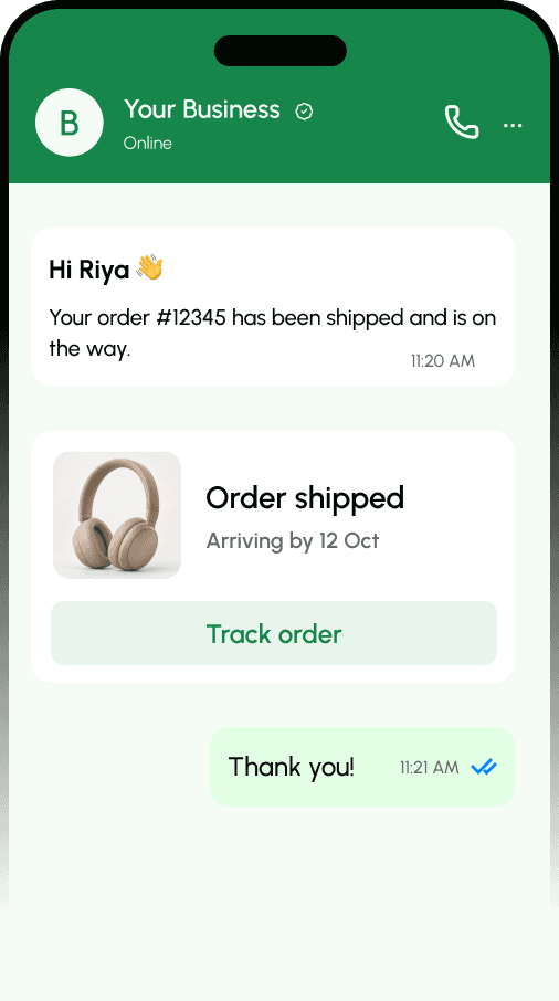 WhatsApp Business Chat Preview